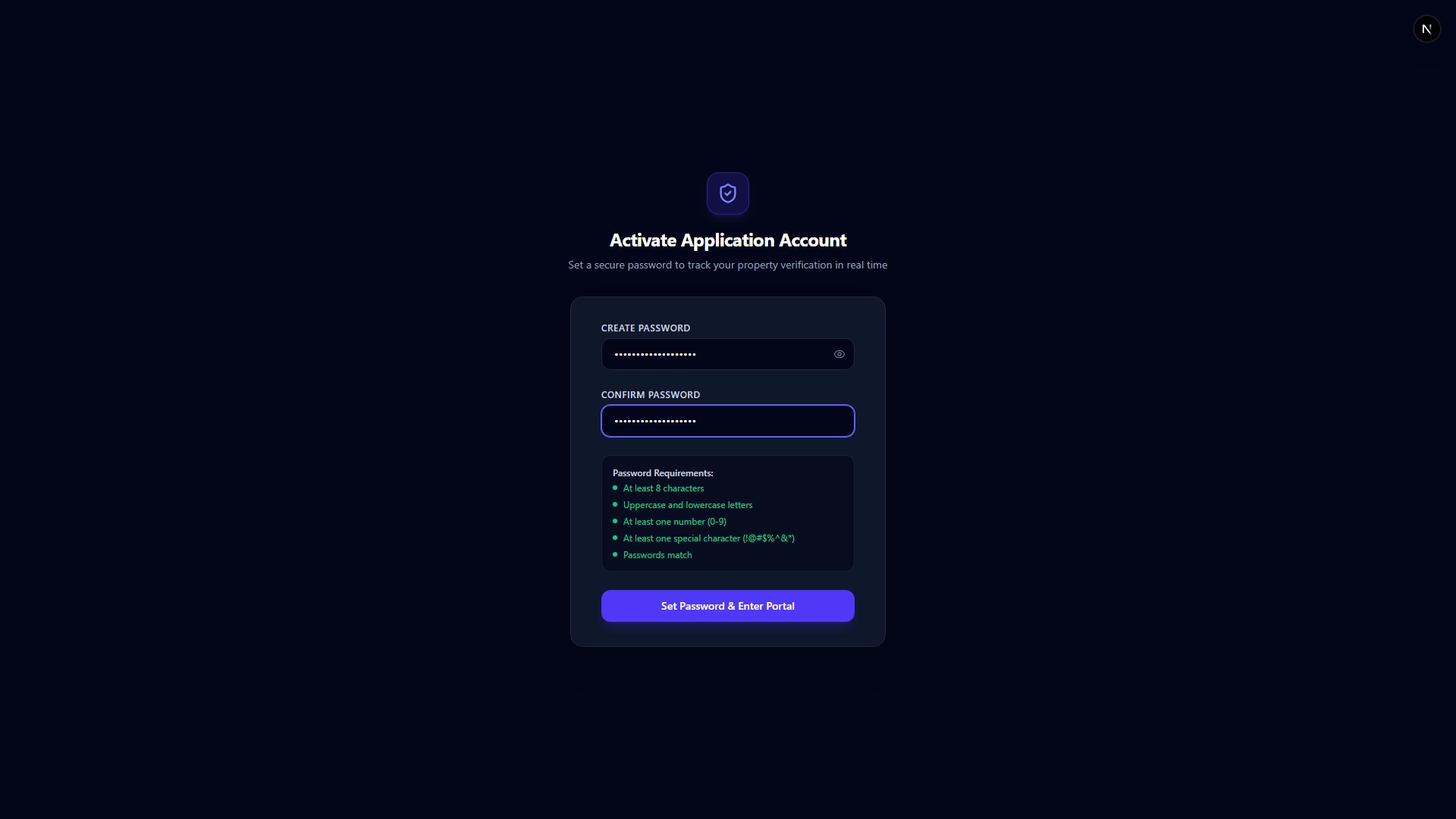 Secure Applicant Activation